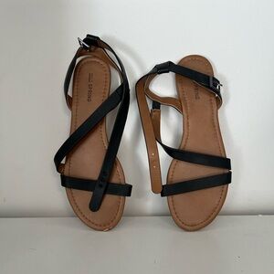 Call It Spring Black Strappy Flat Sandals